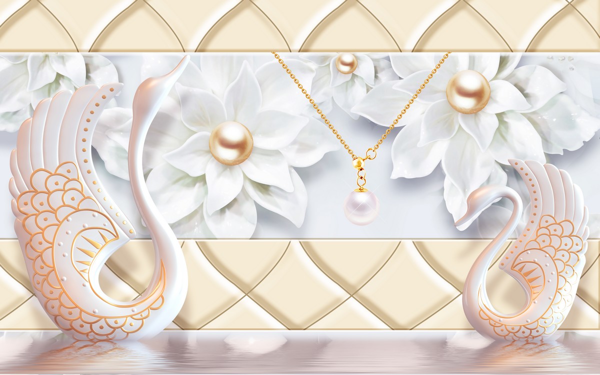 Фреска Жемчужные лебеди